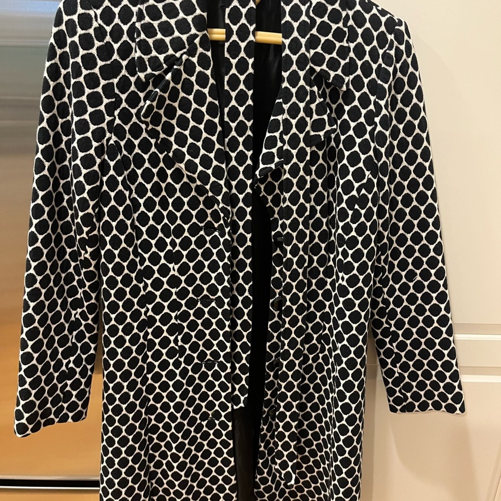 SM New York Black and White Polka Dot Blazer